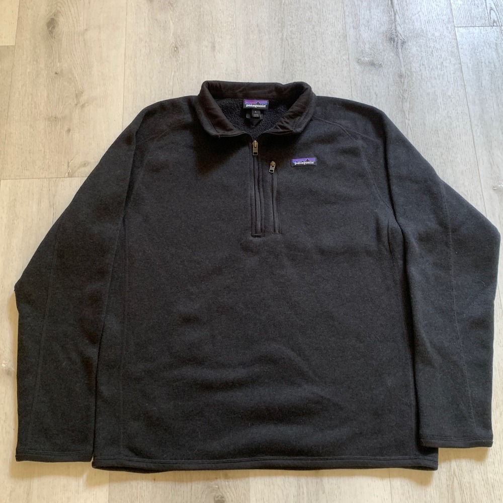 Patagonia Better Sweater‎ 1/4 Zip Pullover Black Fleece Jacket Large Womens